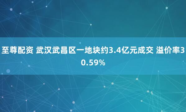 至尊配资 武汉武昌区一地块约3.4亿元成交 溢价率30.59%